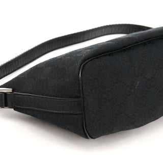 Gucci 141809 Black GG Canvas GG Boat Pochette