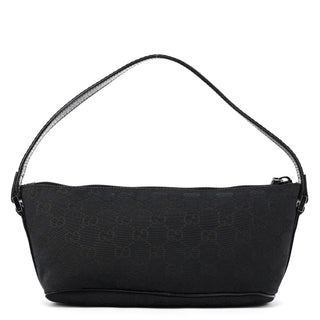 Gucci 141809 Black GG Canvas GG Boat Pochette