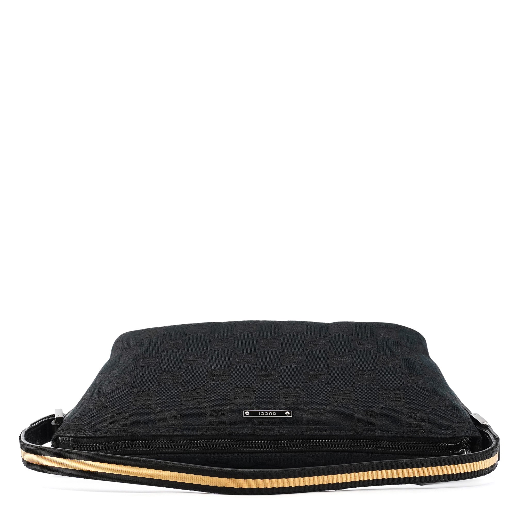 Gucci 141809 Black GG Canvas GG Boat Pochette
