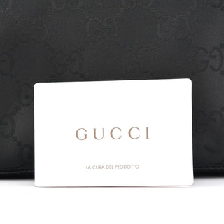 Gucci 143742 Black GG Leather Tote Bag