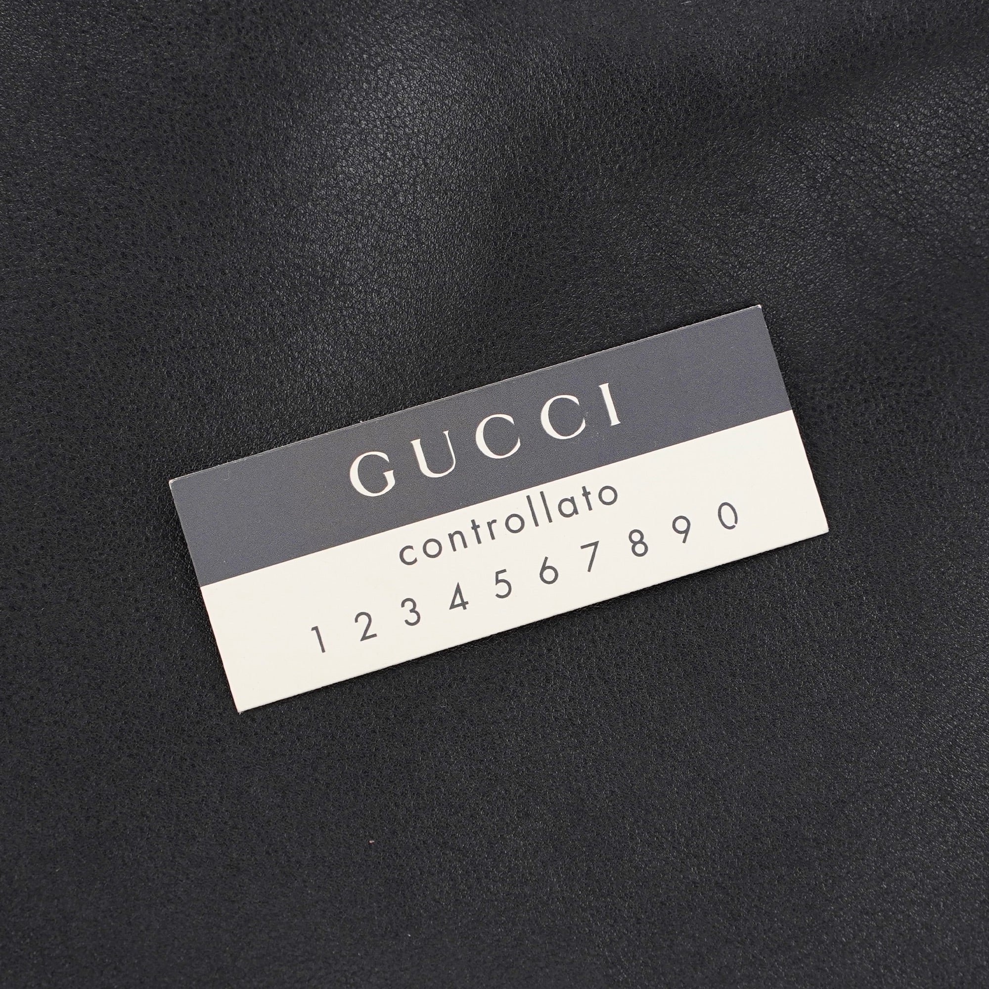 Gucci 169976 Black Calfskin Bamboo 2-Way Bag