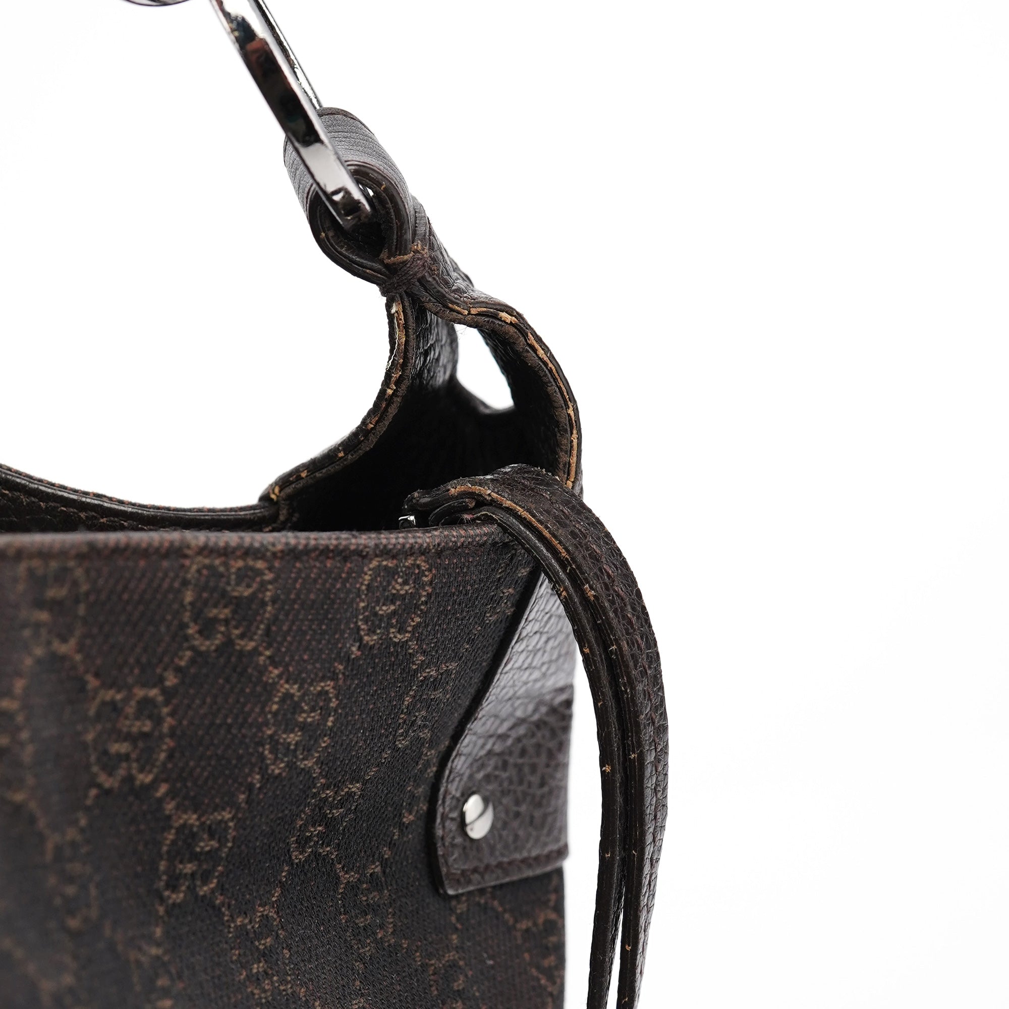 Gucci 179777 Brown GG Round Hobo Bag
