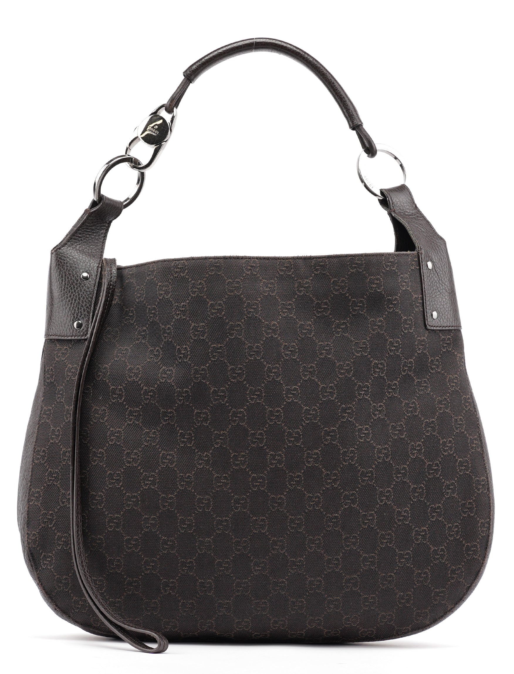 Gucci 179777 Brown GG Round Hobo Bag