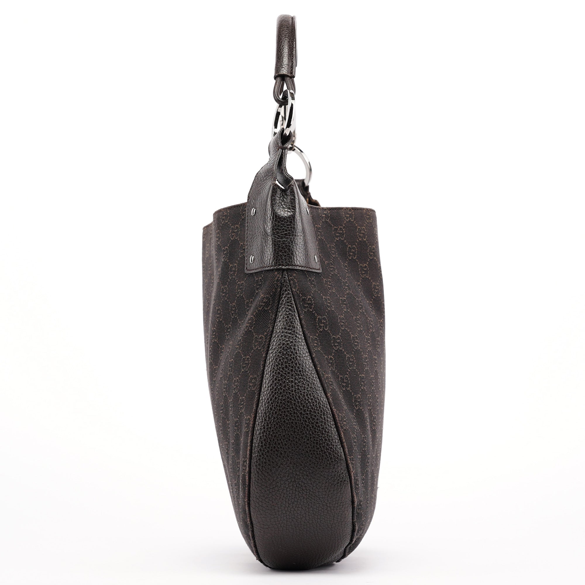 Gucci 179777 Brown GG Round Hobo Bag