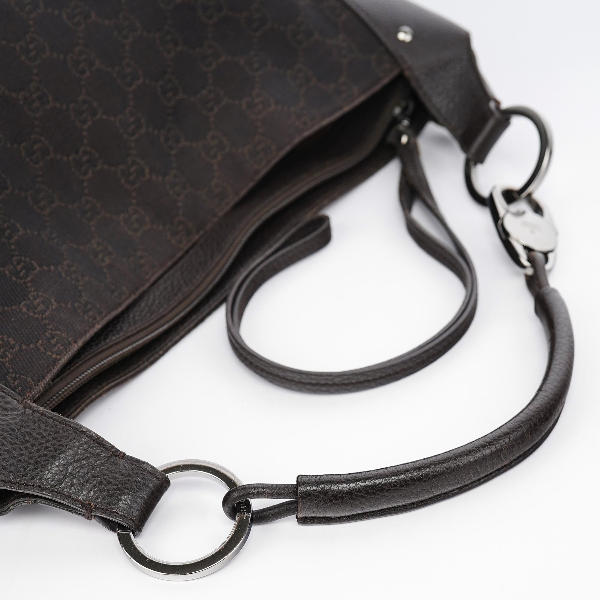 Gucci 179777 Brown GG Round Hobo Bag