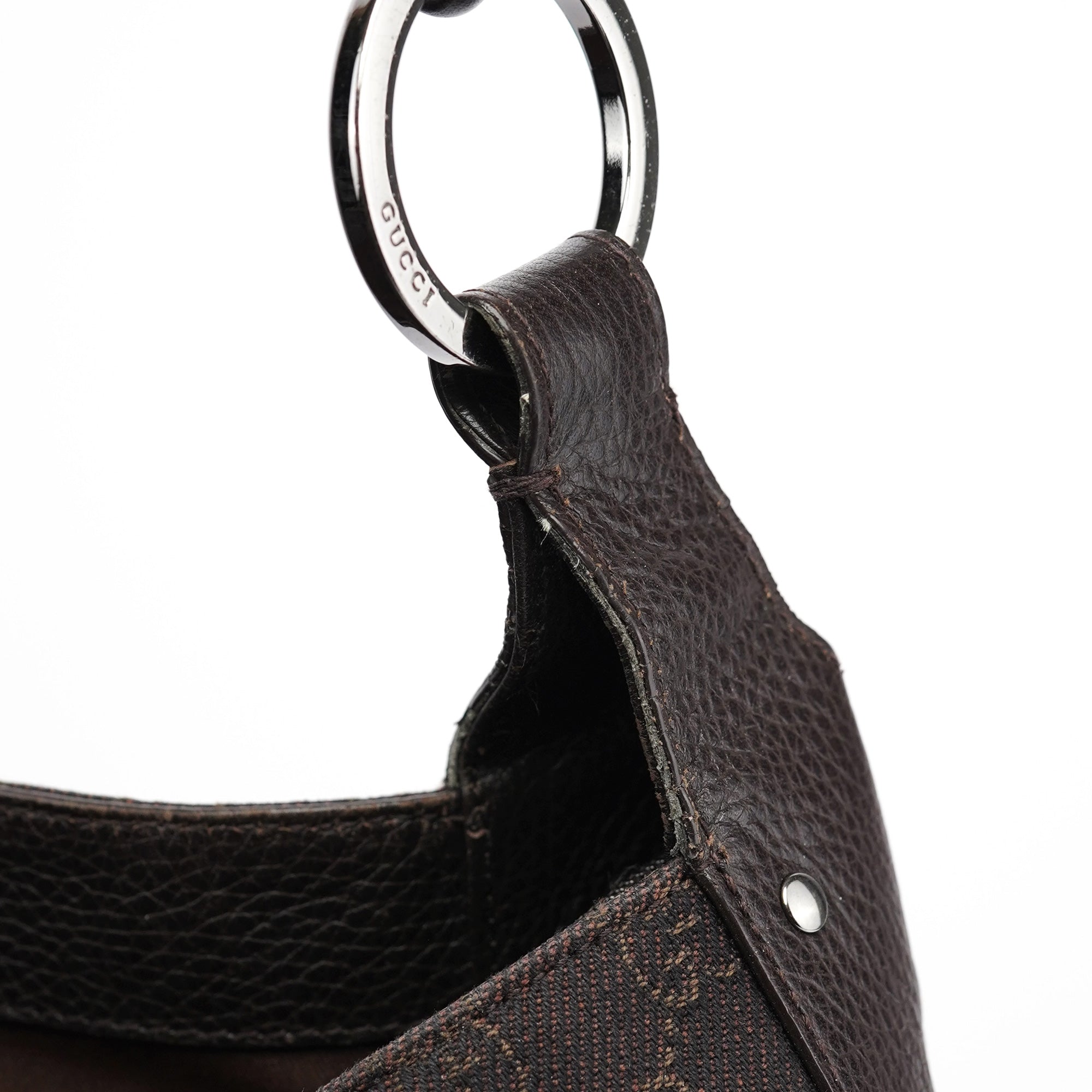 Gucci 179777 Brown GG Round Hobo Bag
