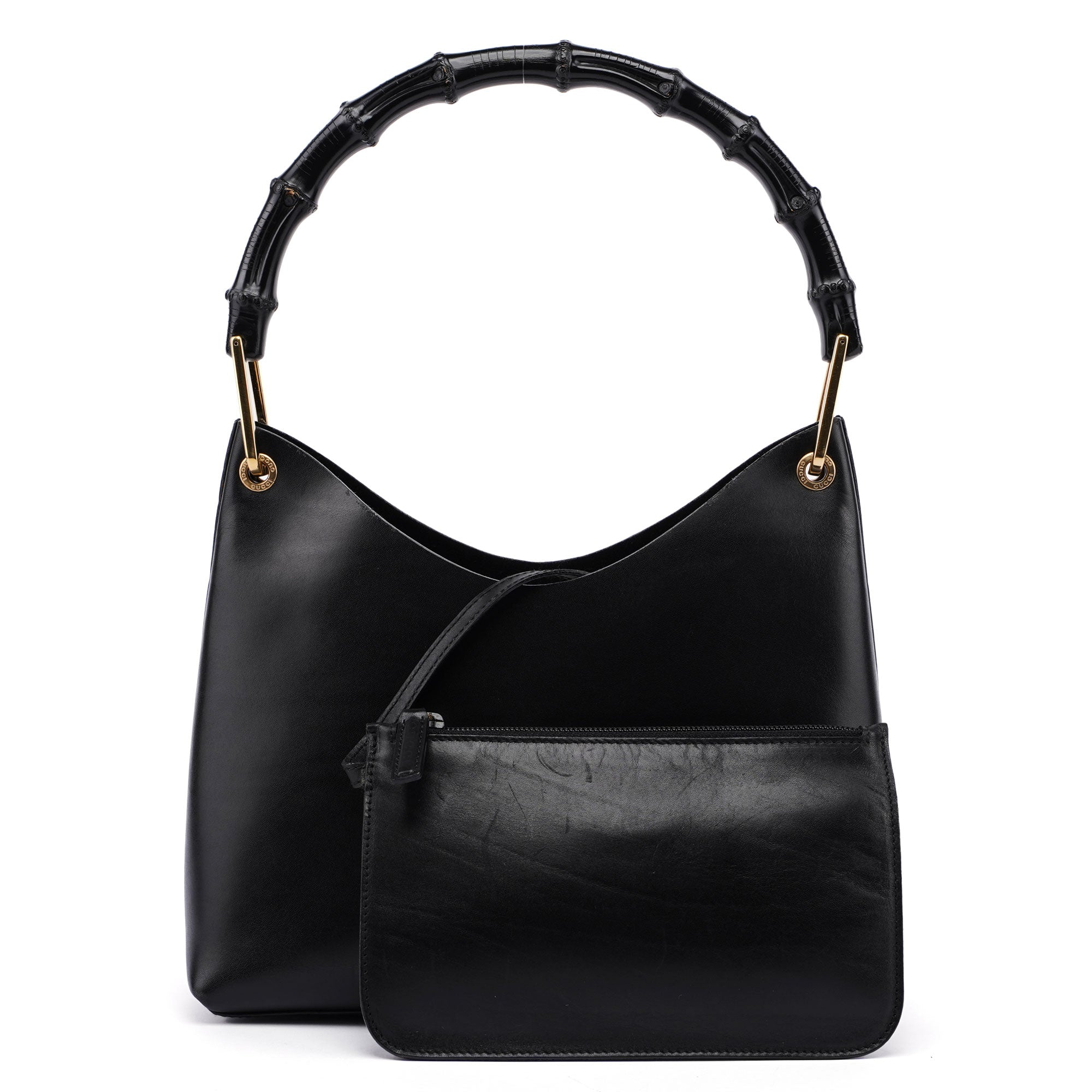 Gucci Sac Bamboo en cuir noir des années 1990