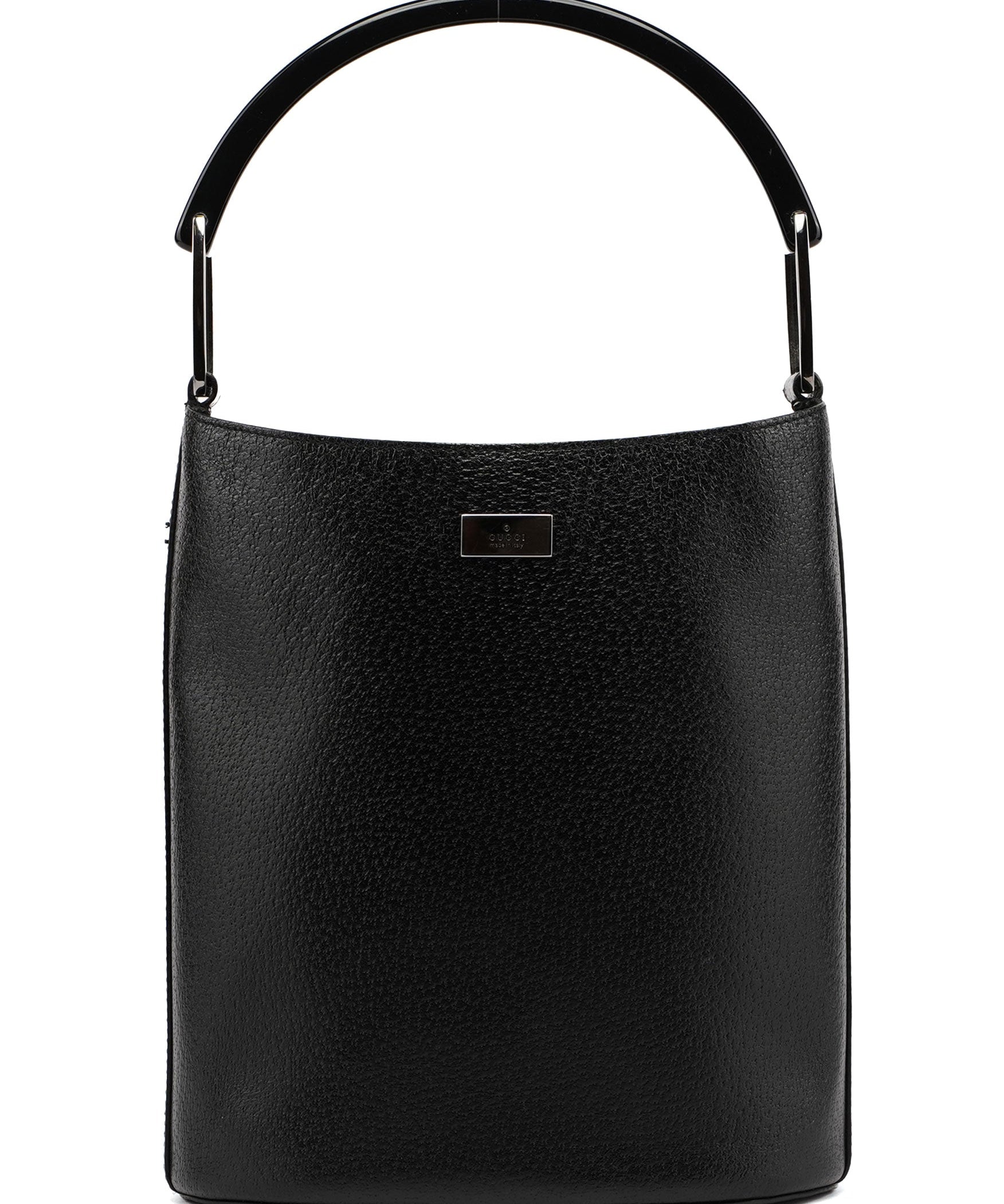 Gucci 1990's Black Leather Bucket Bag