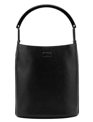 Gucci 1990's Black Leather Bucket Bag