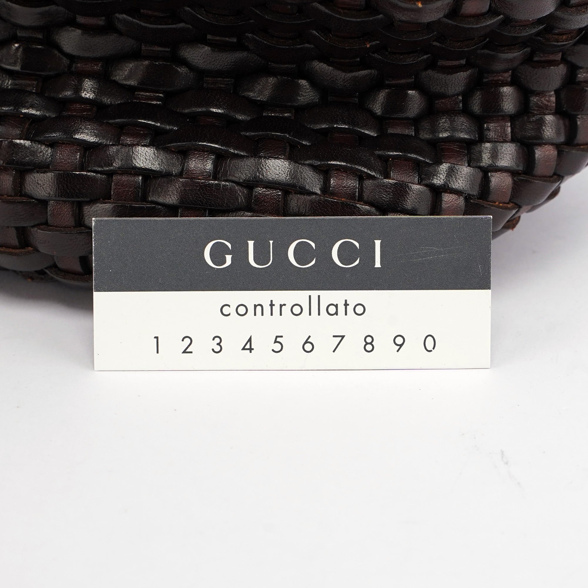 Gucci 1996 Brown Woven Bamboo 2-Way