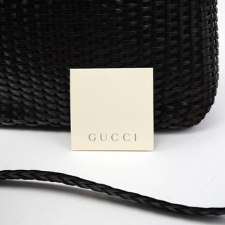 Gucci 1996 Brown Woven Bamboo 2-Way Bag