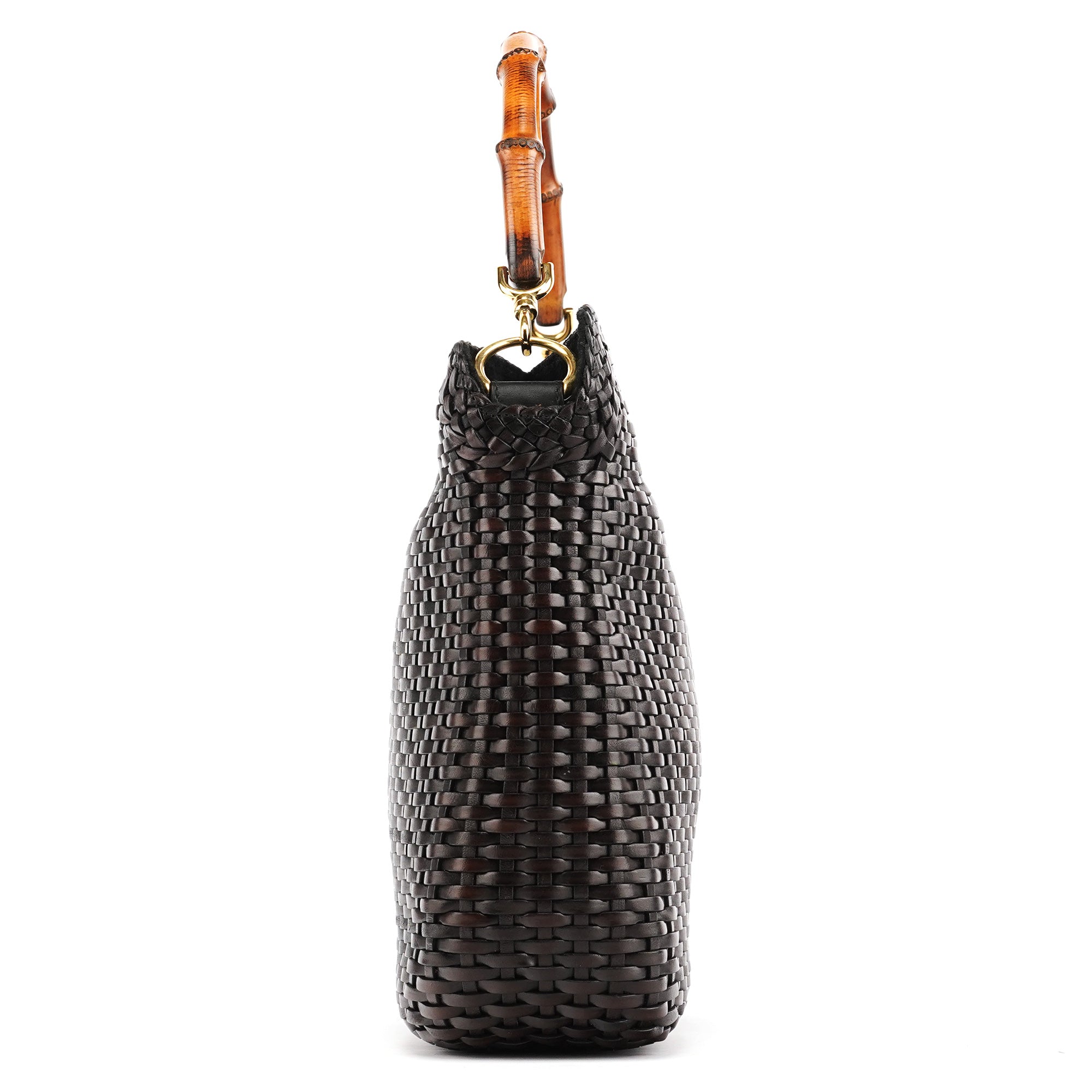 Gucci 1996 Brown Woven Bamboo 2-Way Bag