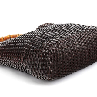 Gucci 1996 Brown Woven Bamboo 2-Way Bag