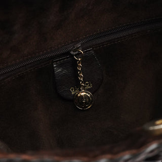 Gucci 1996 Brown Woven Bamboo 2-Way Bag