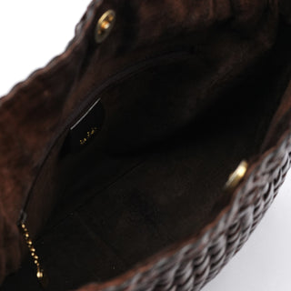 Gucci 1996 Brown Woven Bamboo 2-Way Bag