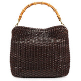 Gucci 1996 Brown Woven Bamboo 2-Way Bag