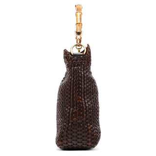 Gucci 1996 Brown Woven Bamboo 2-Way Bag