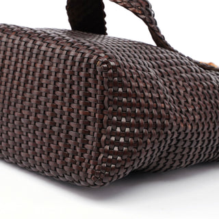 Gucci 1996 Brown Woven Bamboo 2-Way Bag