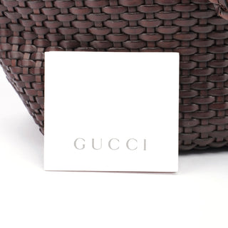 Gucci 1996 Brown Woven Bamboo 2-Way Bag