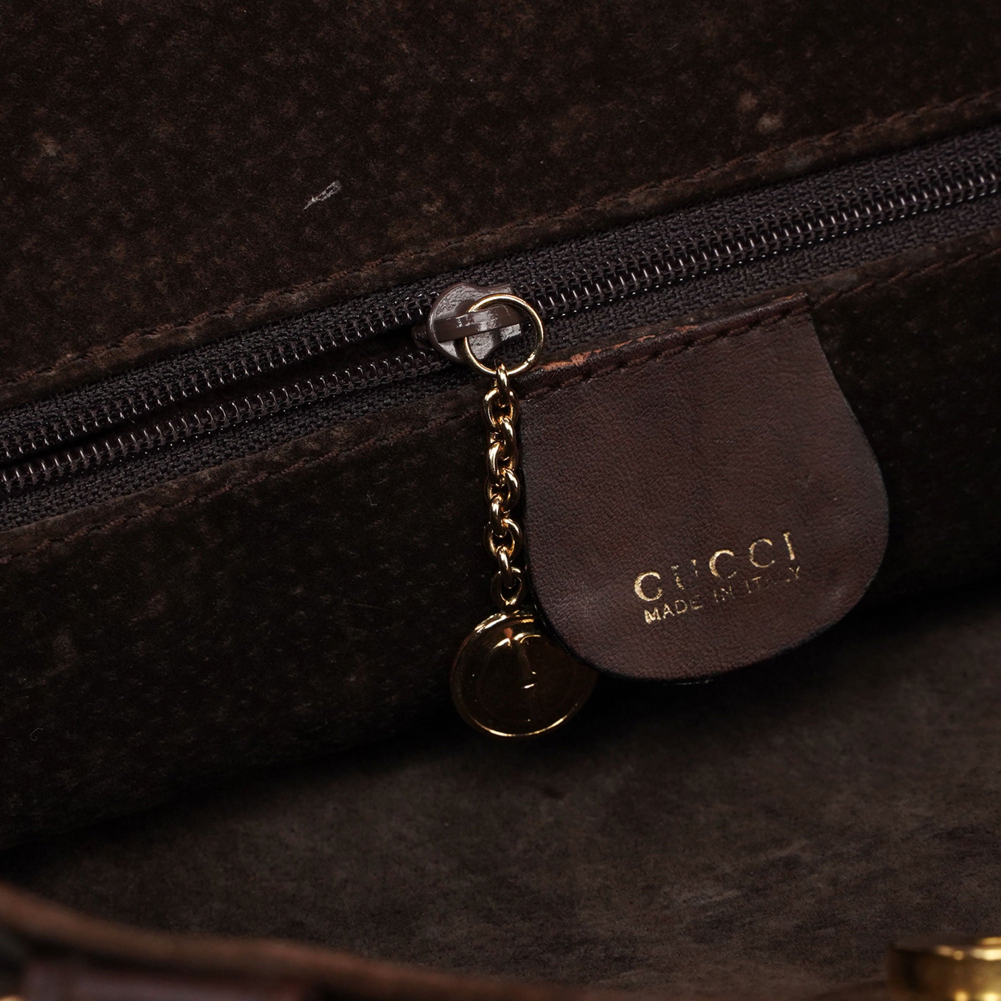 Gucci 1996 Brown Woven Bamboo 2-Way Bag