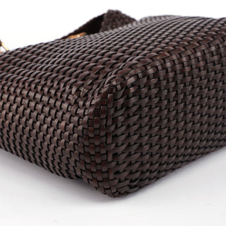 Gucci 1996 Brown Woven Bamboo 2-Way Bag