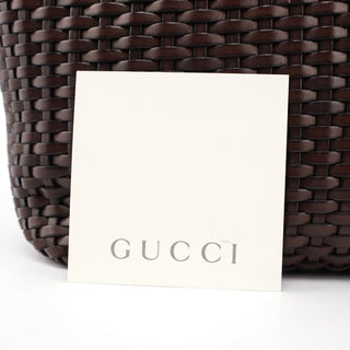 Gucci 1996 Brown Woven Bamboo 2-Way Bag