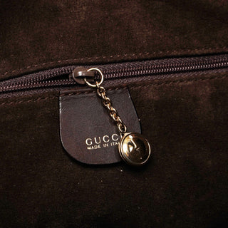 Gucci 1996 Brown Woven Bamboo 2-Way Bag