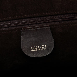 Gucci 1996 Brown Woven Bamboo 2-Way Bag