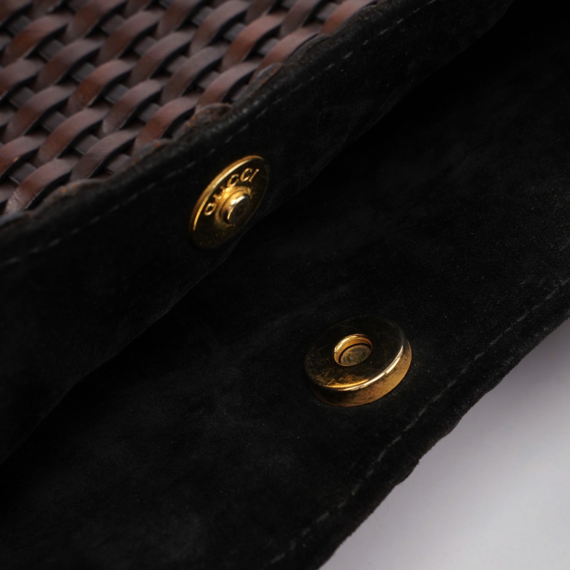 Gucci 1996 Sac deux portés Bamboo en cuir tressé marron