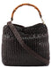 Gucci 1996 Brown Woven Bamboo 2-Way Shoulder Bag