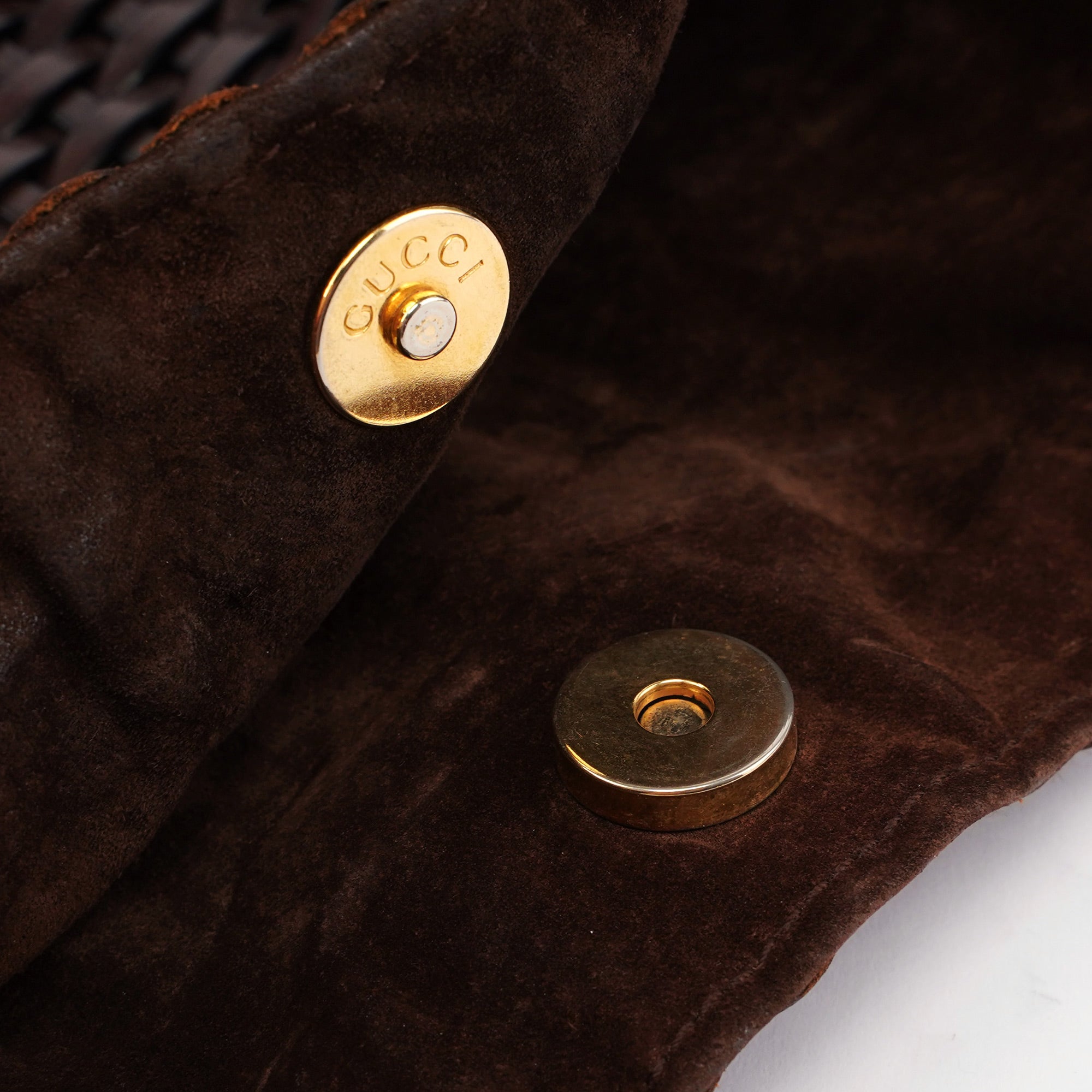 Gucci 1996 Sac deux portés Bamboo en matière tressée marron