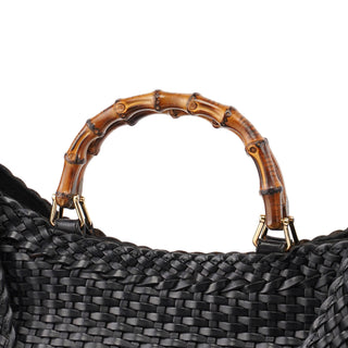 Gucci 1996 Brown Woven Bamboo 2-Way Shoulder Bag