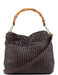 Gucci 1996 Brown Woven Bamboo 2-Way Shoulder Bag