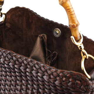 Gucci 1996 Brown Woven Bamboo Shoulder Bag