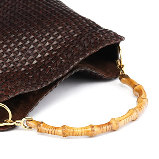 Gucci 1996 Brown Woven Bamboo Shoulder Bag