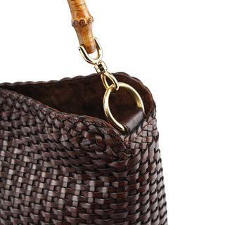 Gucci 1996 Brown Woven Bamboo Shoulder Bag