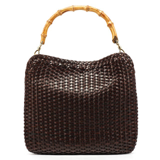 Gucci 1996 Brown Woven Bamboo Shoulder Bag