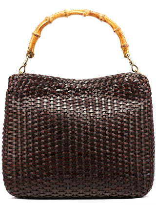 Gucci 1996 Brown Woven Bamboo Shoulder Bag