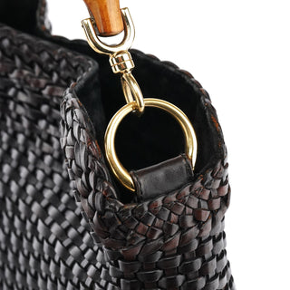 Gucci 1996 Brown Woven Bamboo Shoulder Bag