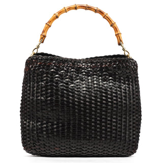 Gucci 1996 Brown Woven Bamboo Shoulder Bag