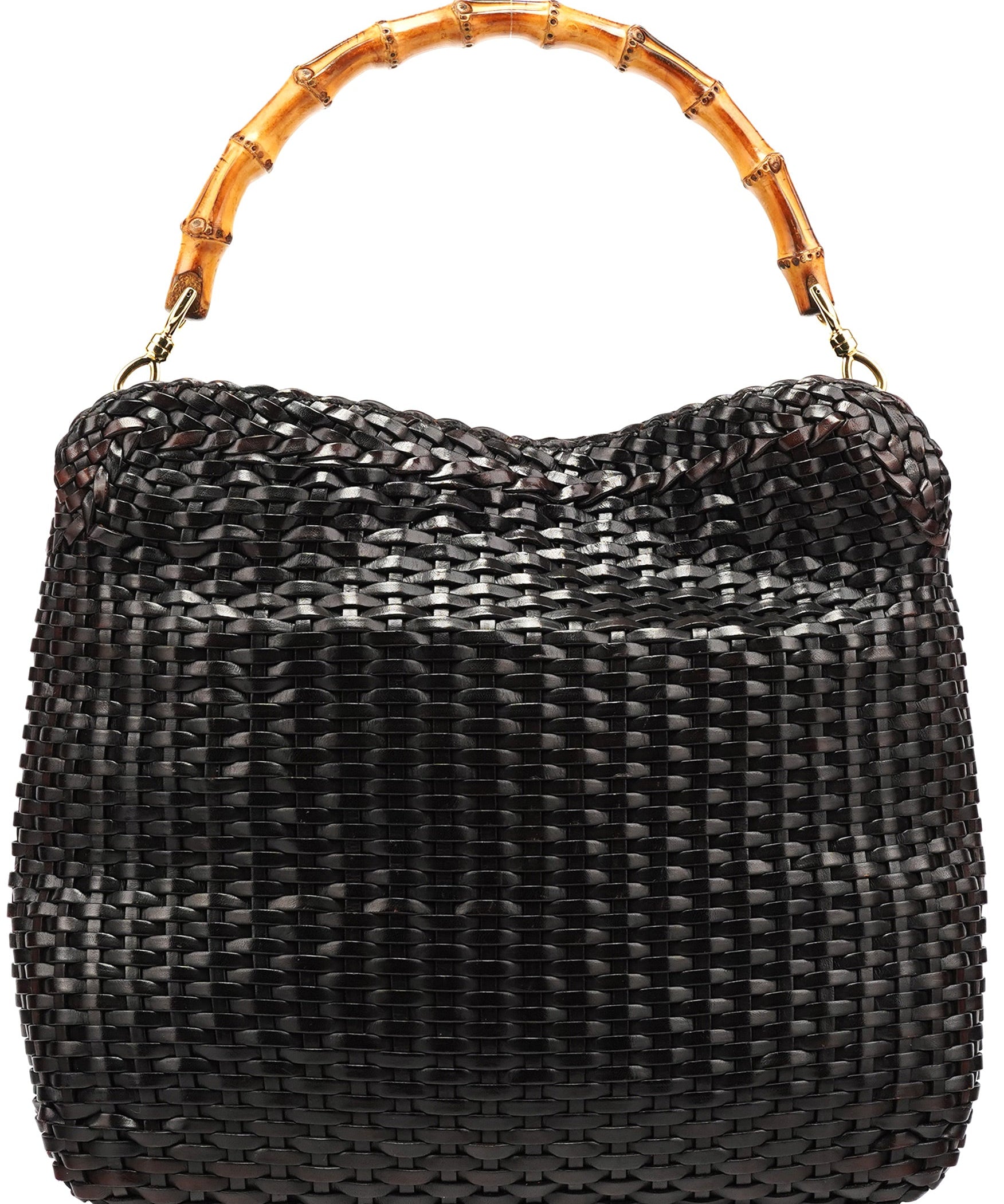 Gucci 1996 Brown Woven Bamboo Shoulder Bag