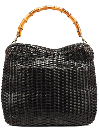 Gucci 1996 Brown Woven Bamboo Shoulder Bag