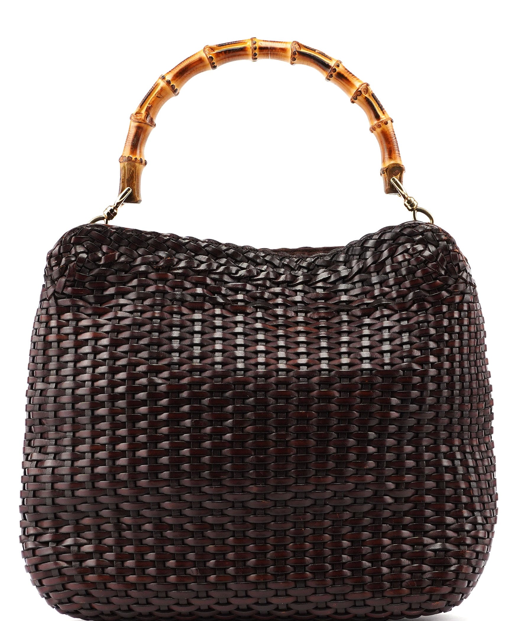 Gucci 1996 Brown Woven Bamboo Shoulder Bag