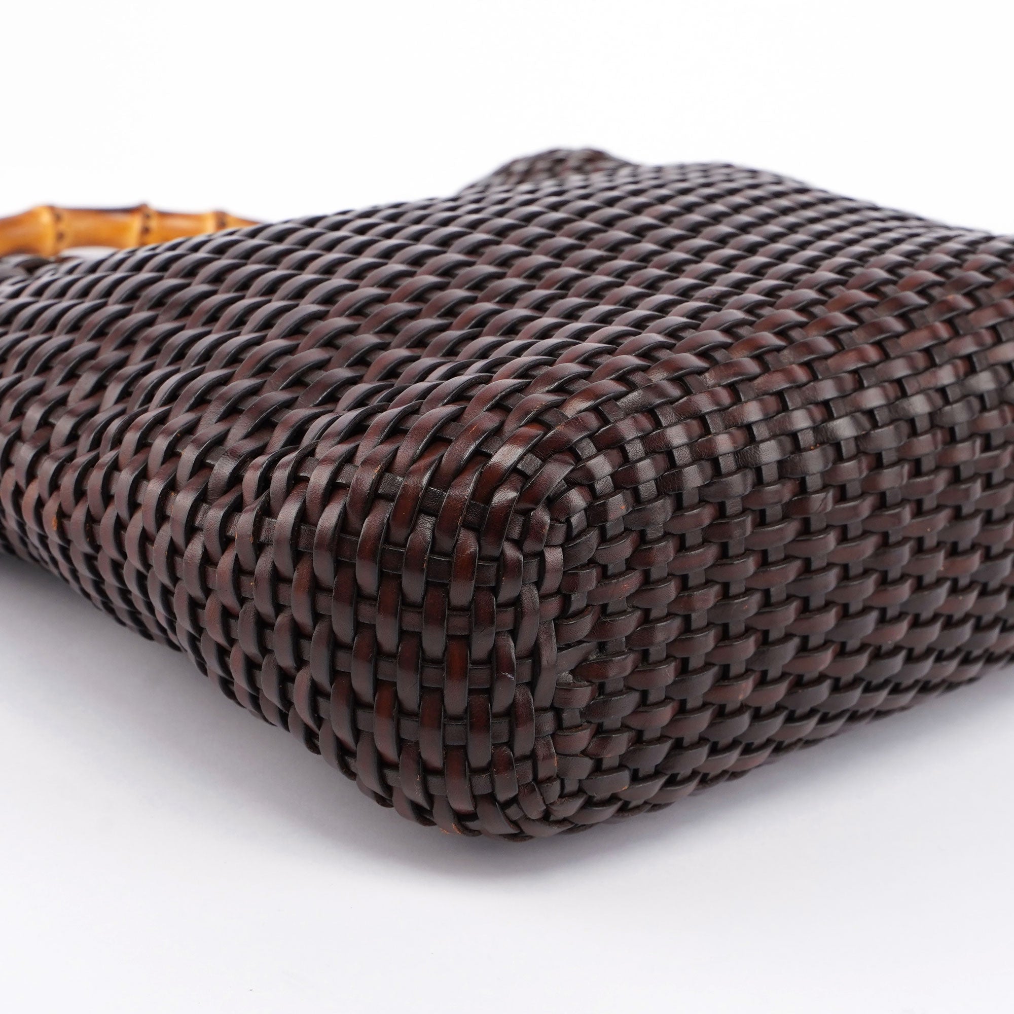 Gucci 1996 Brown Woven Bamboo Shoulder Bag