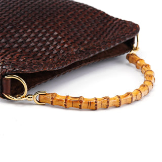 Gucci 1996 Brown Woven Bamboo Shoulder Bag