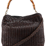Gucci 1996 Brown Woven Bamboo Shoulder Bag