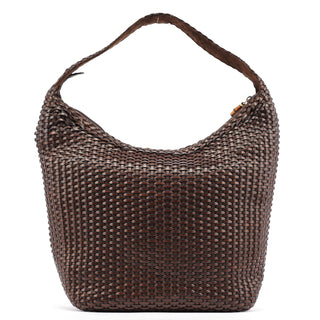 Gucci 1996 Brown Woven Hobo Shoulder Bag