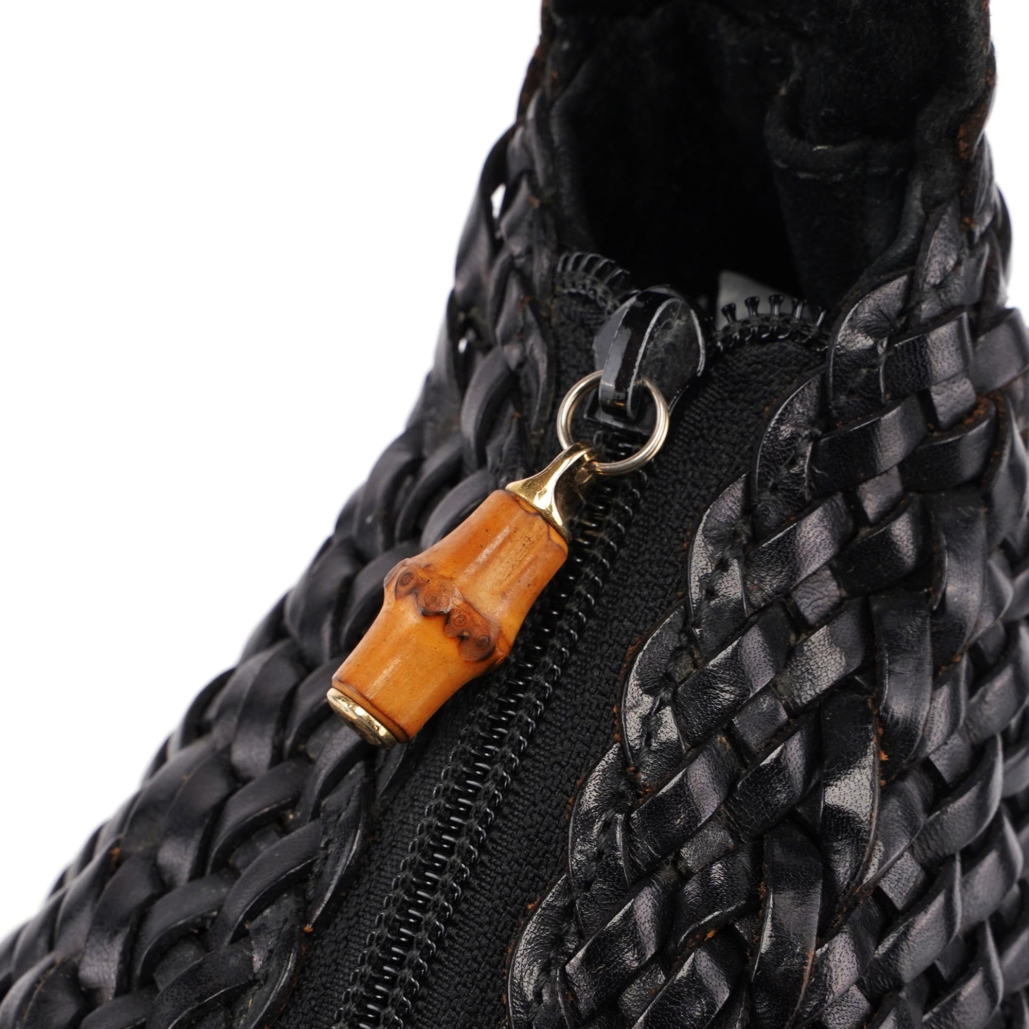 Gucci 1996 Sac hobo en cuir tressé marron