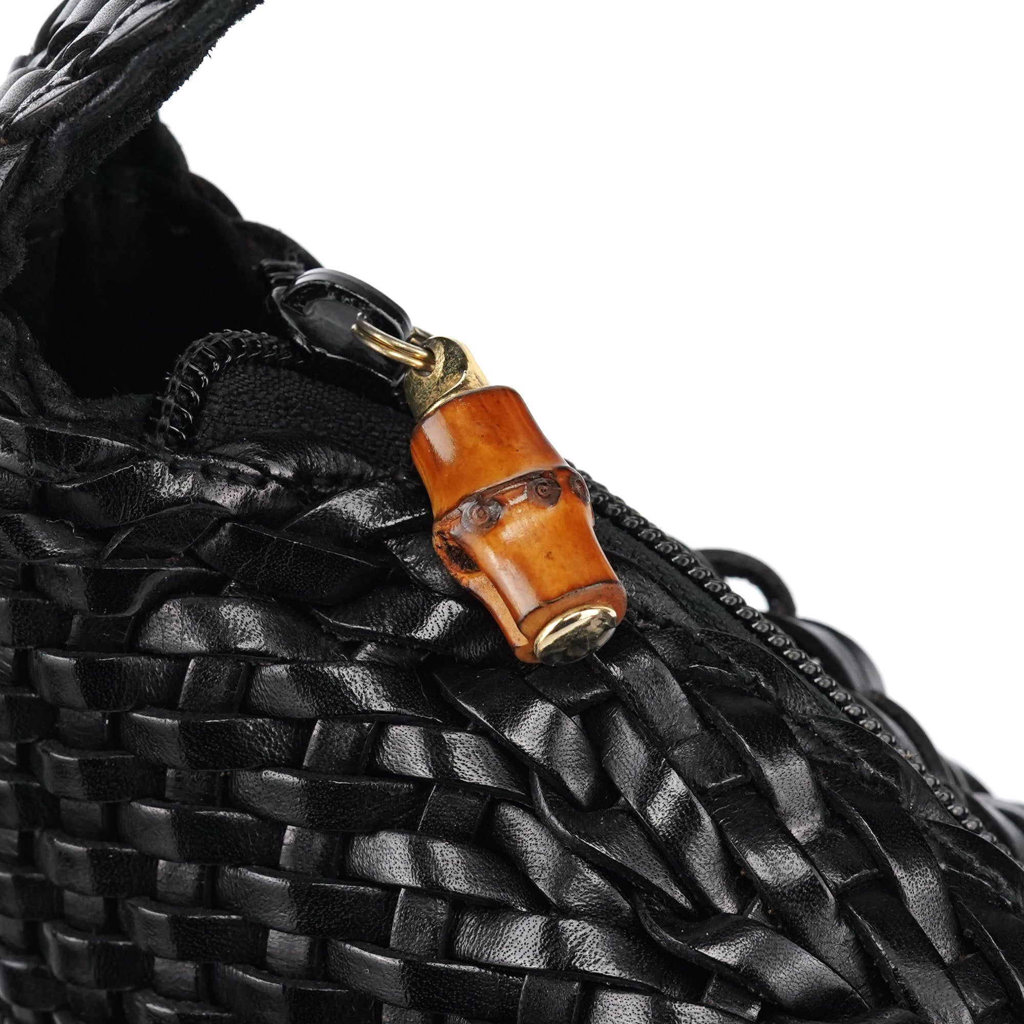 Gucci 1996 Brown Woven Leather Shoulder Bag