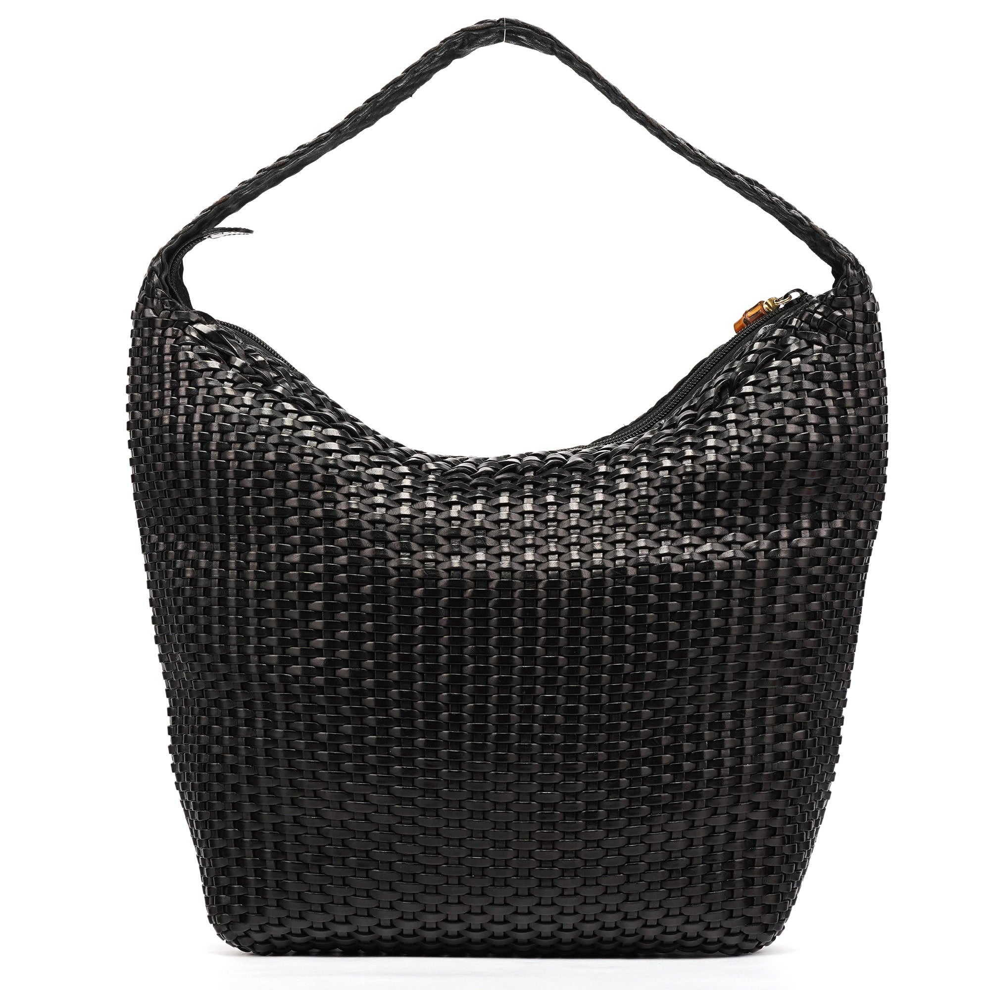Gucci 1996 Brown Woven Leather Shoulder Bag